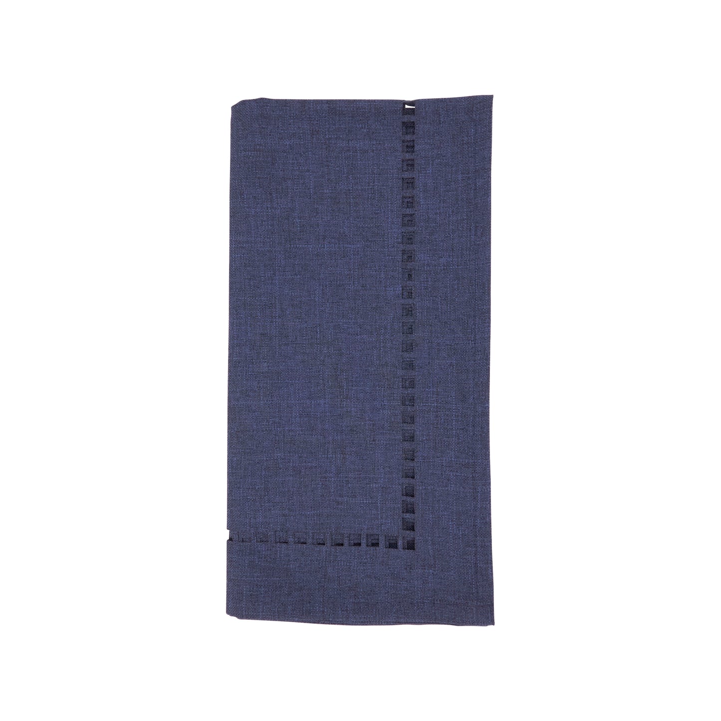 Navy Blue Laser-Cut Hemstitch Napkins 100% polyester, 20 Inch Square (4 pcs.)