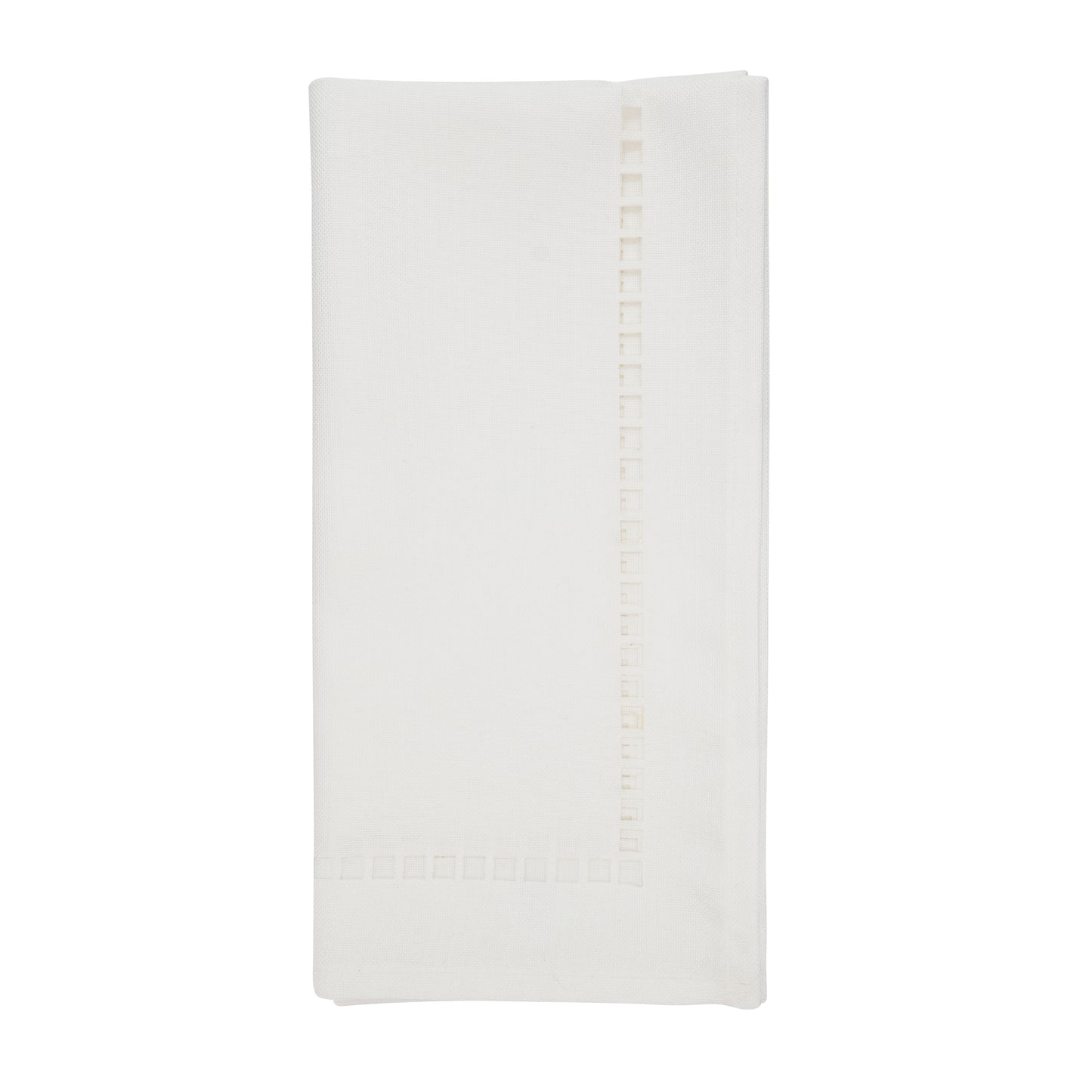 White Laser-Cut Hemstitch Napkins 100% polyester, 20 Inch Square (4 pcs.)