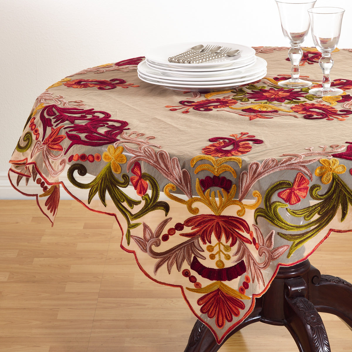 Multi  Embroidered Topper  100% polyester