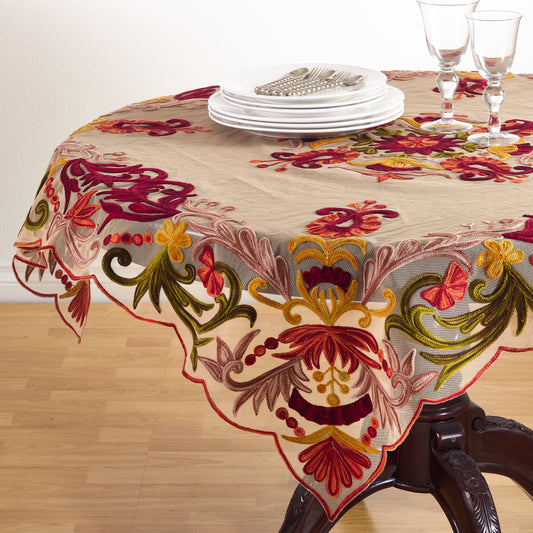 Multi  Embroidered Topper  100% polyester