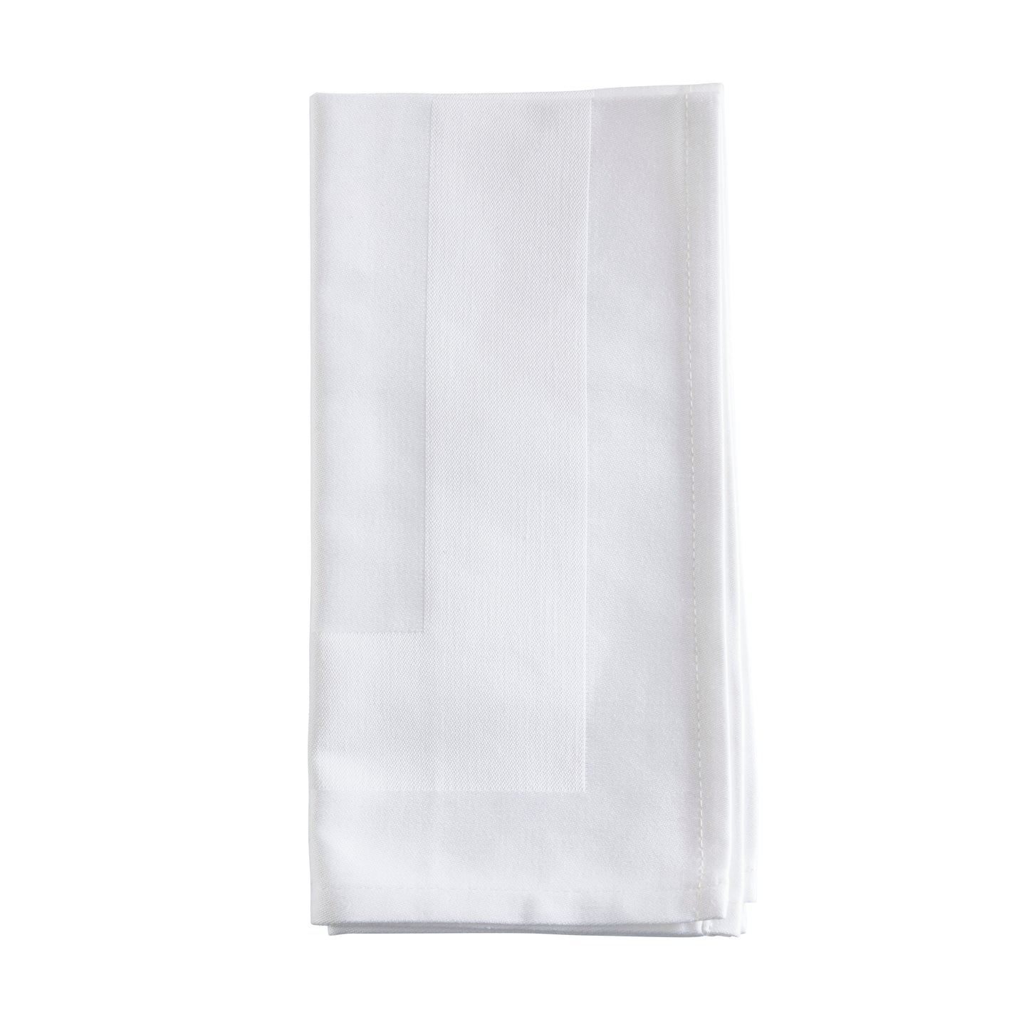 White Satin Banded Damask Napkins 100% cotton, 20 Inch Square (4 pcs.)