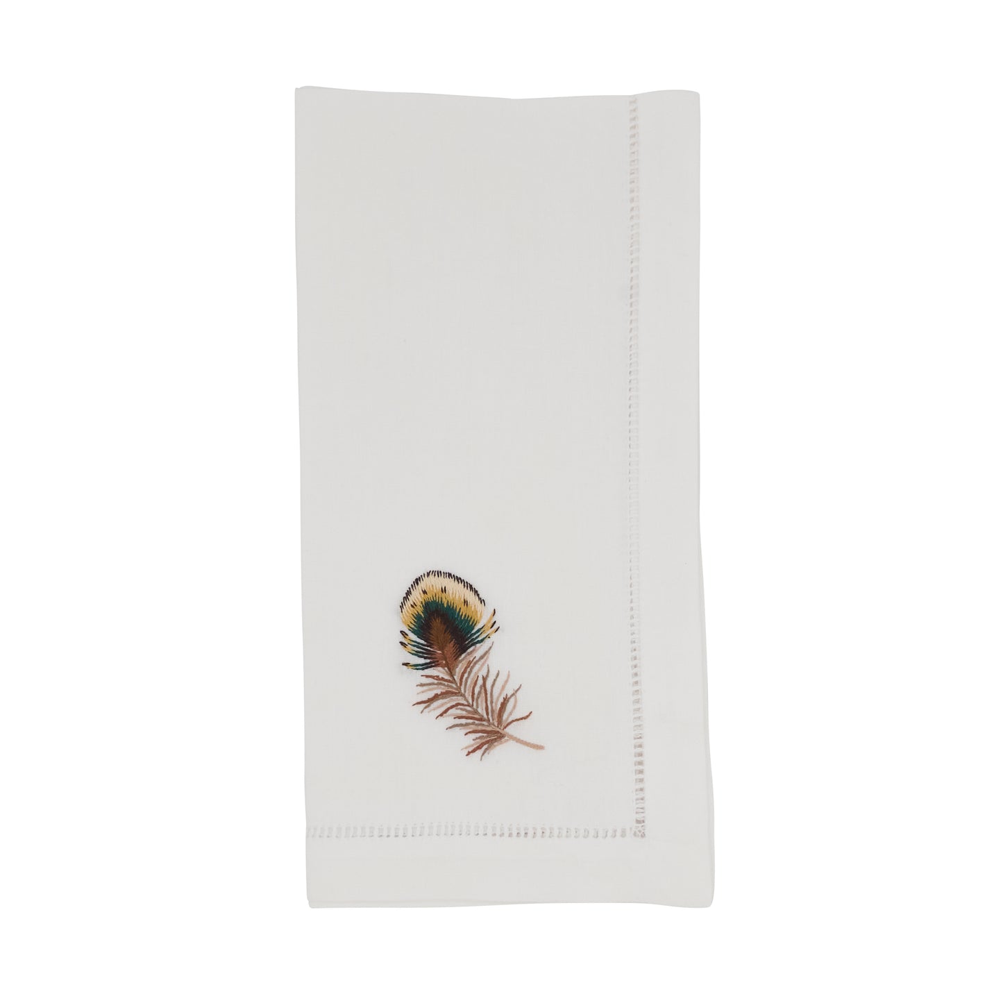 White Multi Feather Hemstitch Napkins 100% cotton, 20 Inch Square (6 pcs.)