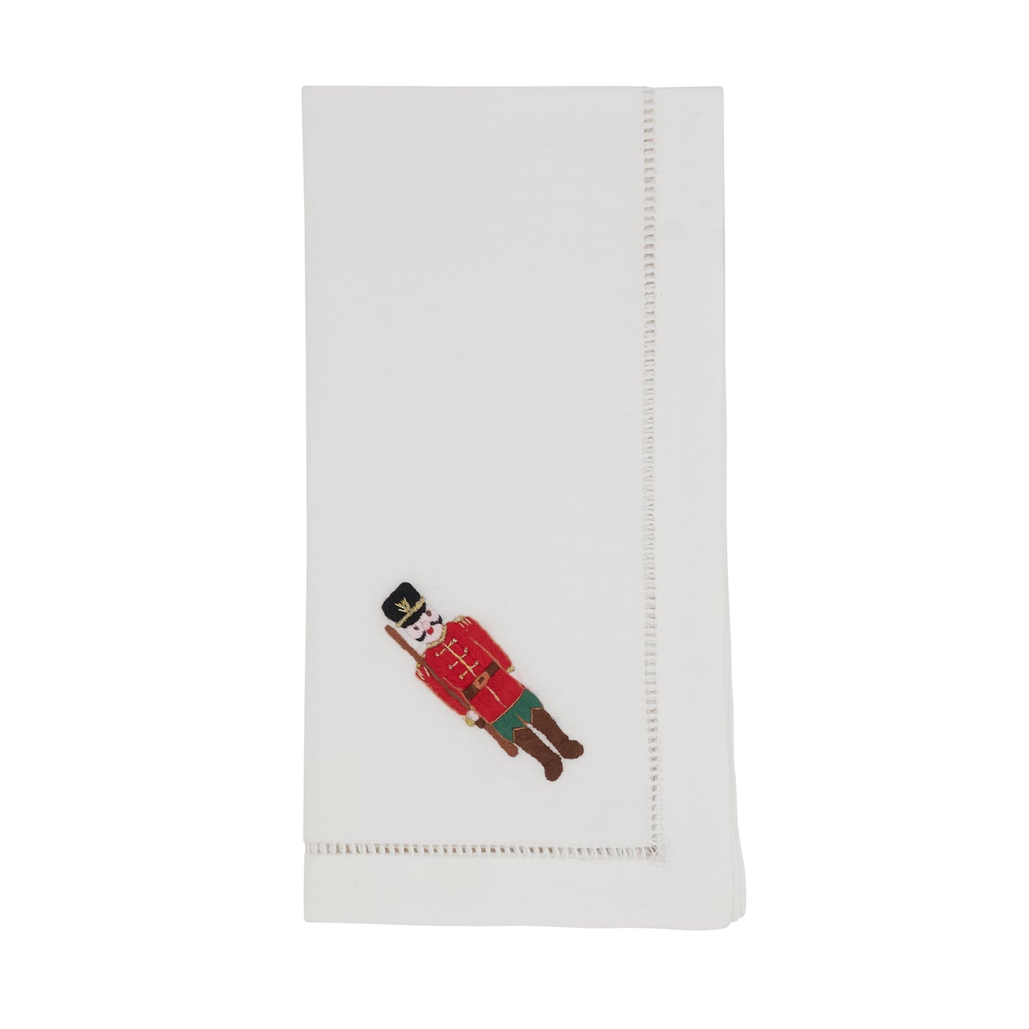 White Embroidered Soldier Hemstitch Napkins 100% cotton, 20 Inch Square (6 pcs.)