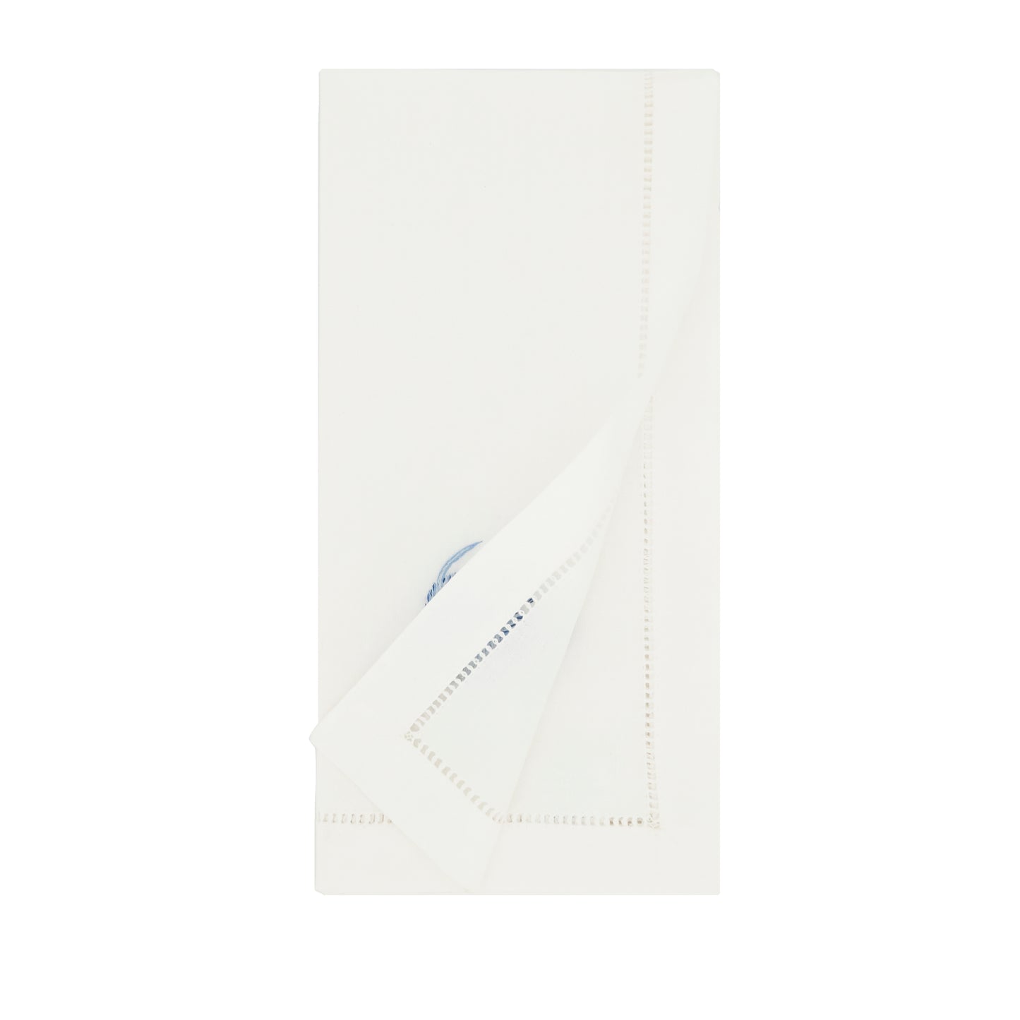 White Embroidered Fish Napkins 100% cotton, 20 Inch Square (6 pcs.)
