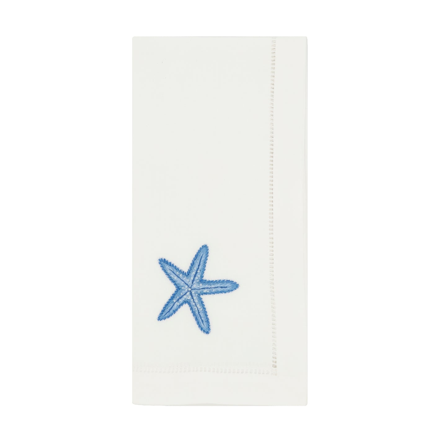White Embroidered Starfish Napkins 100% cotton, 20 Inch Square (6 pcs.)