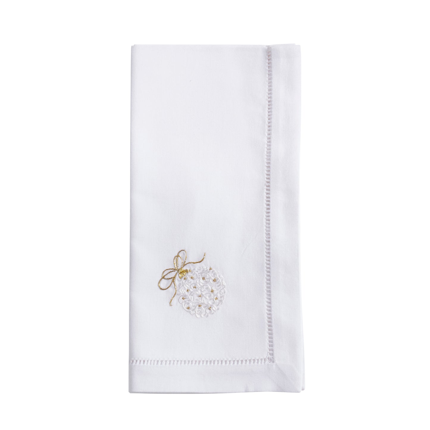White Embroidered Ornament Napkins 100% cotton, 20 Inch Square (6 pcs.)