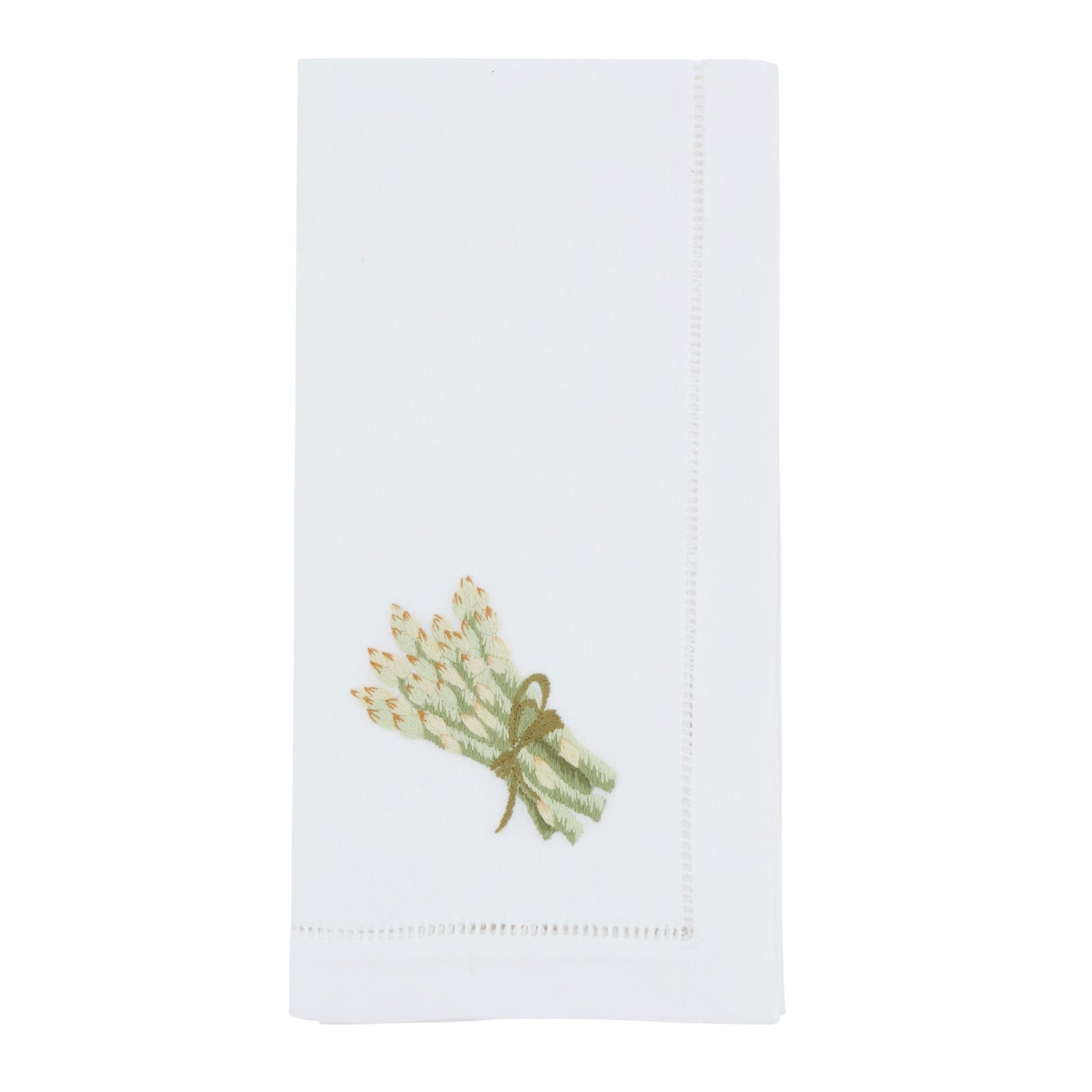 Green Embroidered Asparagus Napkins 100% cotton, 20 Inch Square (6 pcs.)
