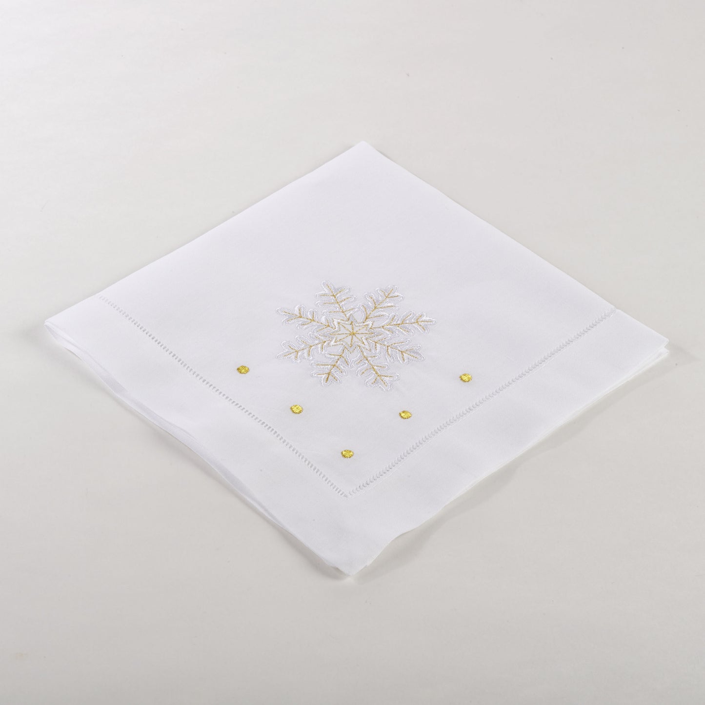 White Hemstitched Holiday Napkins 55% linen - 45% cotton, 20 Inch Square (4 pcs.)
