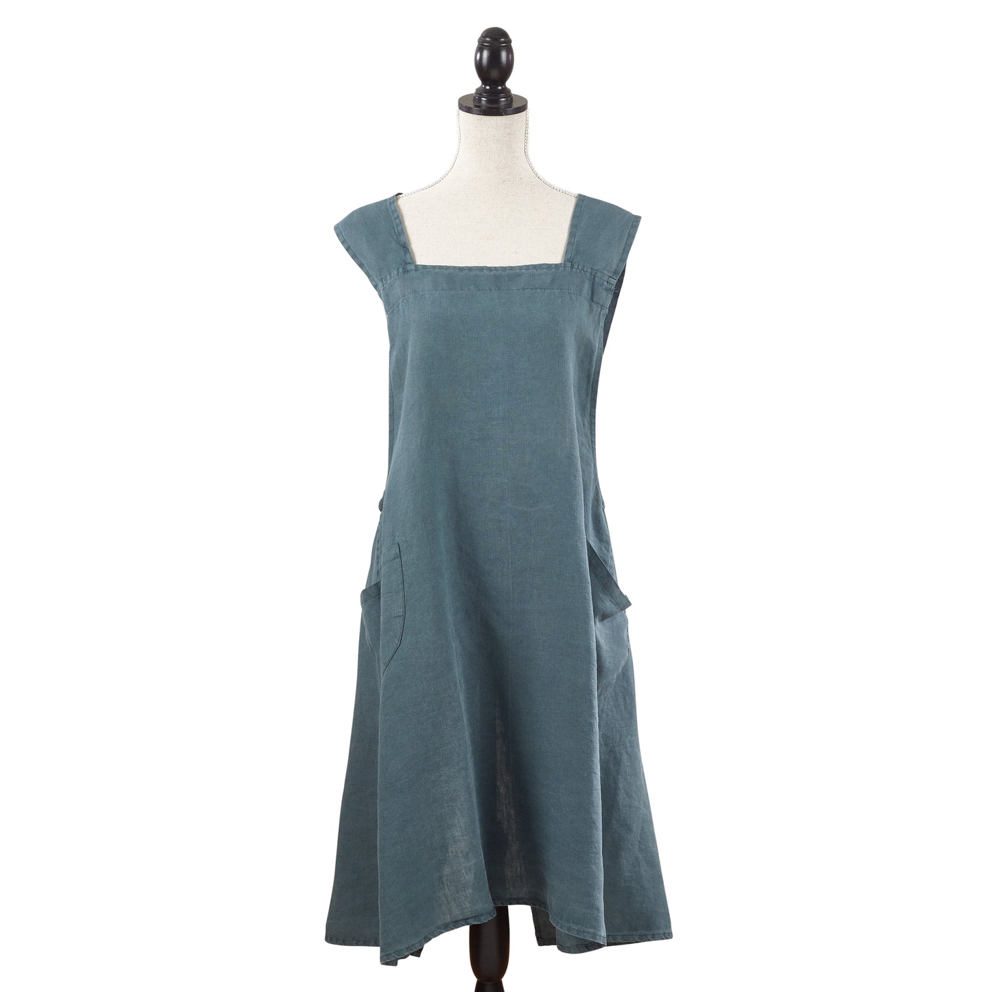 Navy Blue Criss-cross Back Apron 100% linen Size: 28" x 35"