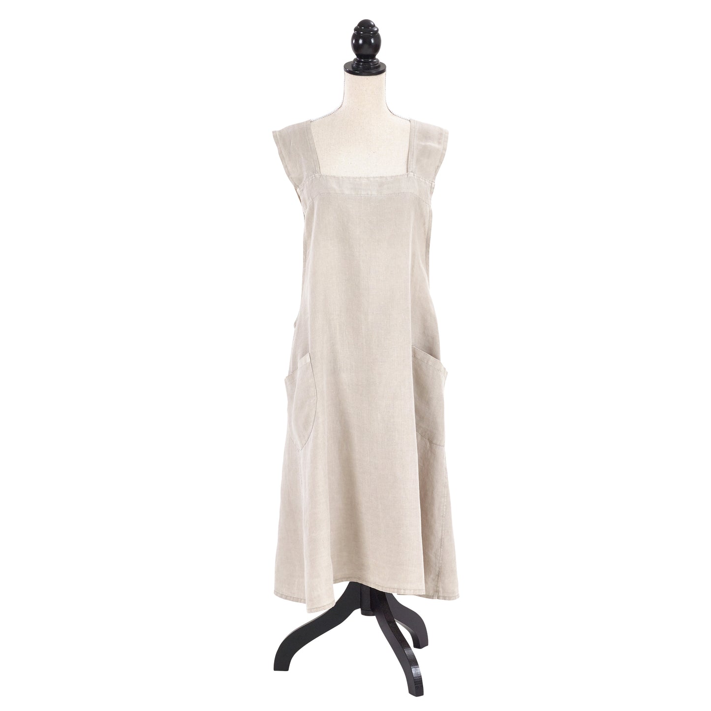 Taupe Beige Criss-cross Back Apron 100% linen Size: 28" x 35"