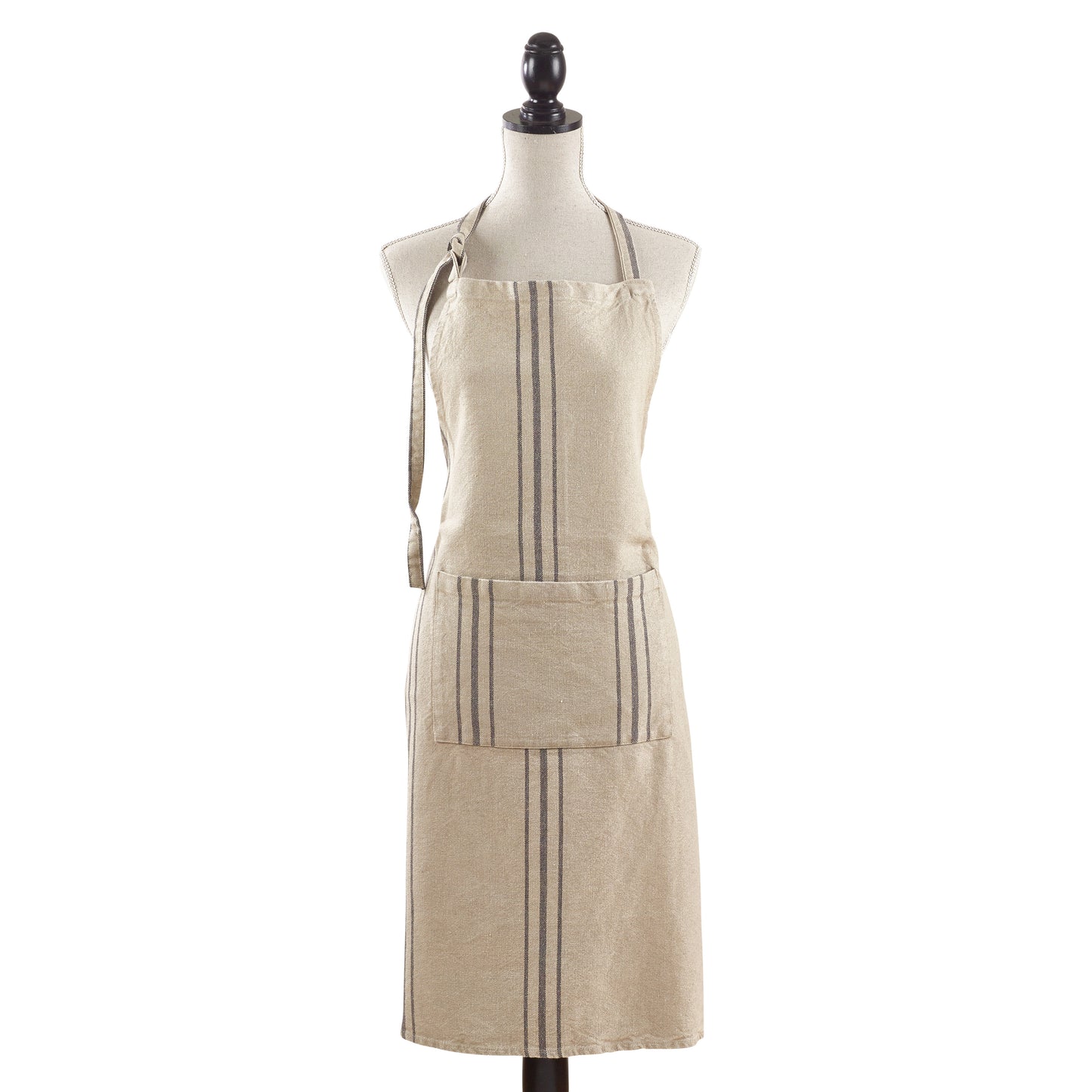 Natural Tan Striped Linen Apron 100% linen Size: 28" x 35"
