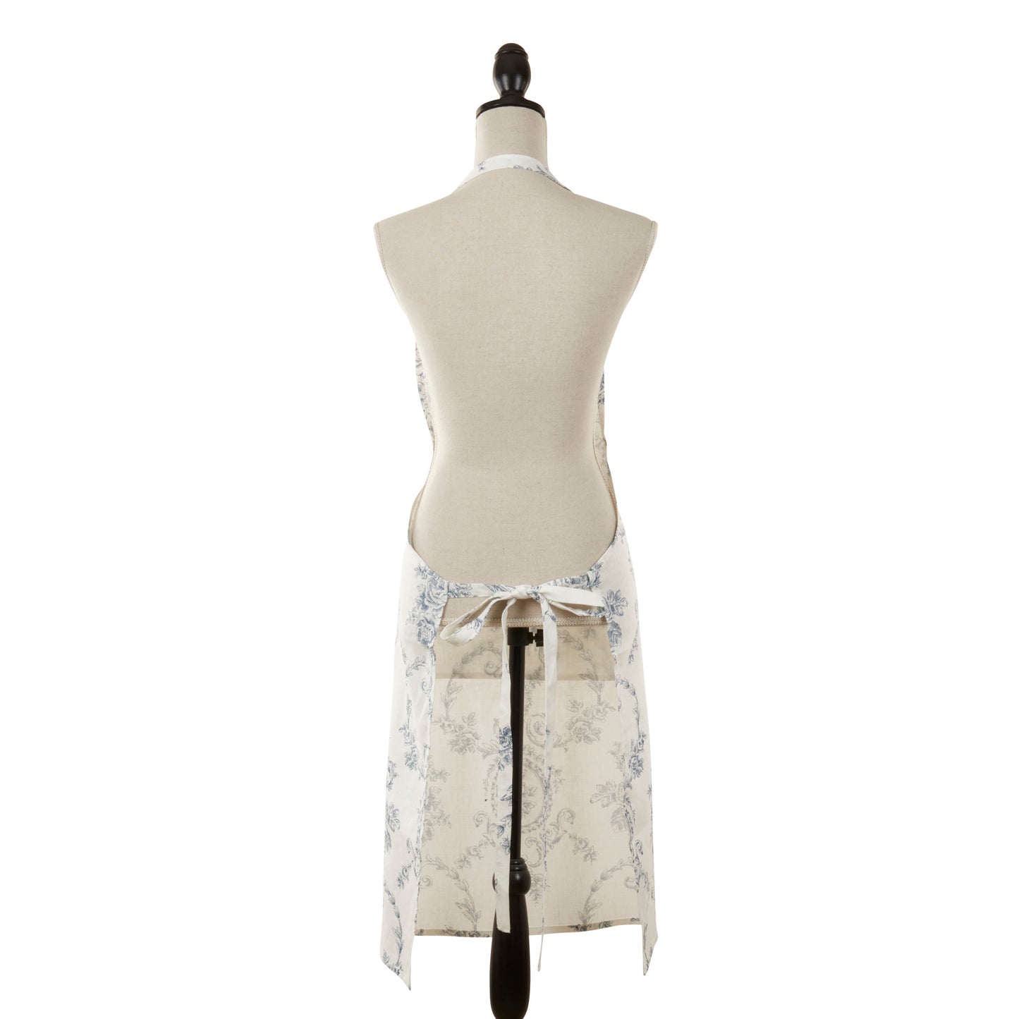 Indigo, Olive, or Red Toile Floral Apron 55% linen - 45% cotton Size: 28" x 35"