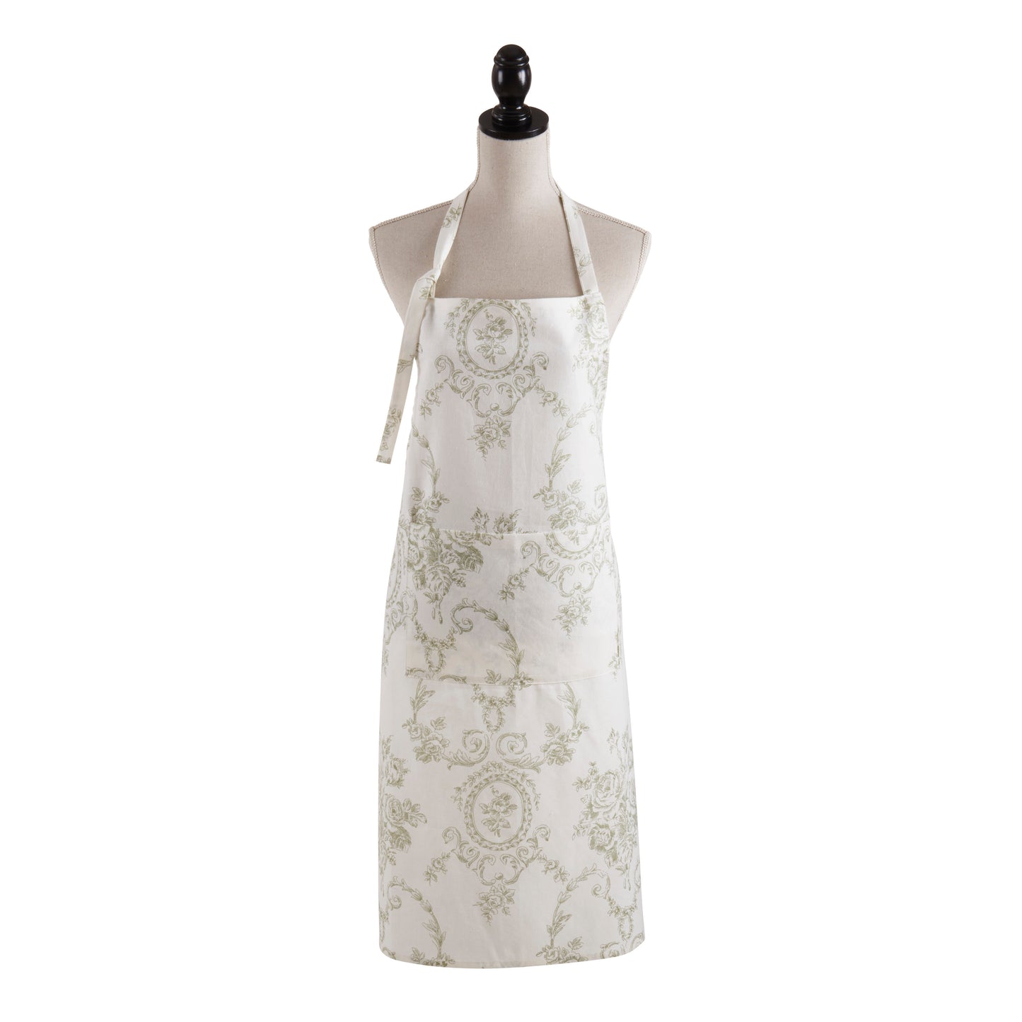 Indigo, Olive, or Red Toile Floral Apron 55% linen - 45% cotton Size: 28" x 35"