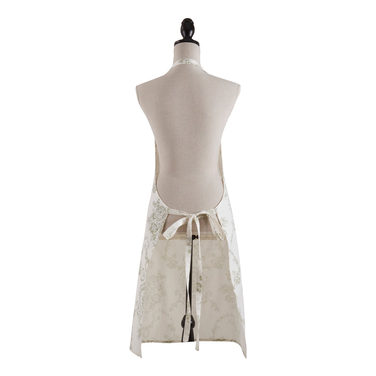 Indigo, Olive, or Red Toile Floral Apron 55% linen - 45% cotton Size: 28" x 35"