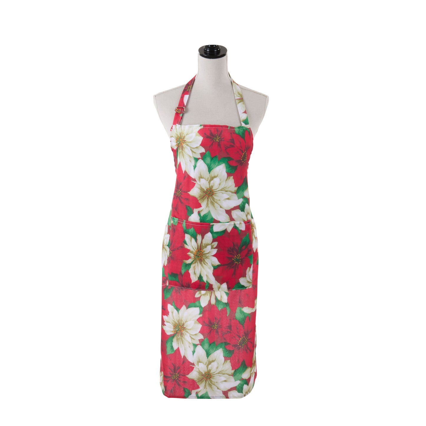 Red Poinsettia Apron 100% polyester Size: 24" x 36"
