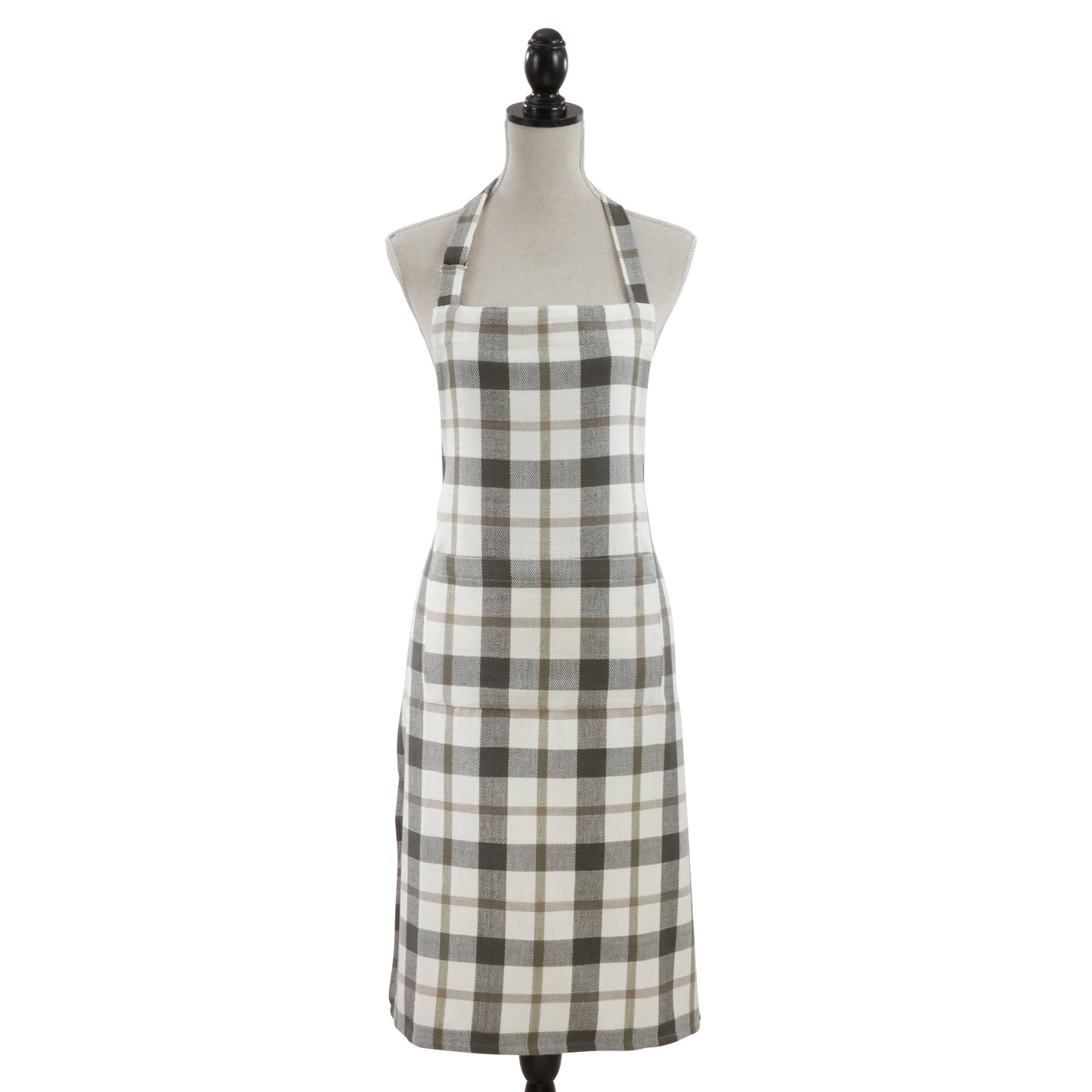 Grey Plaid Apron 100% cotton Size: 24" x 36"