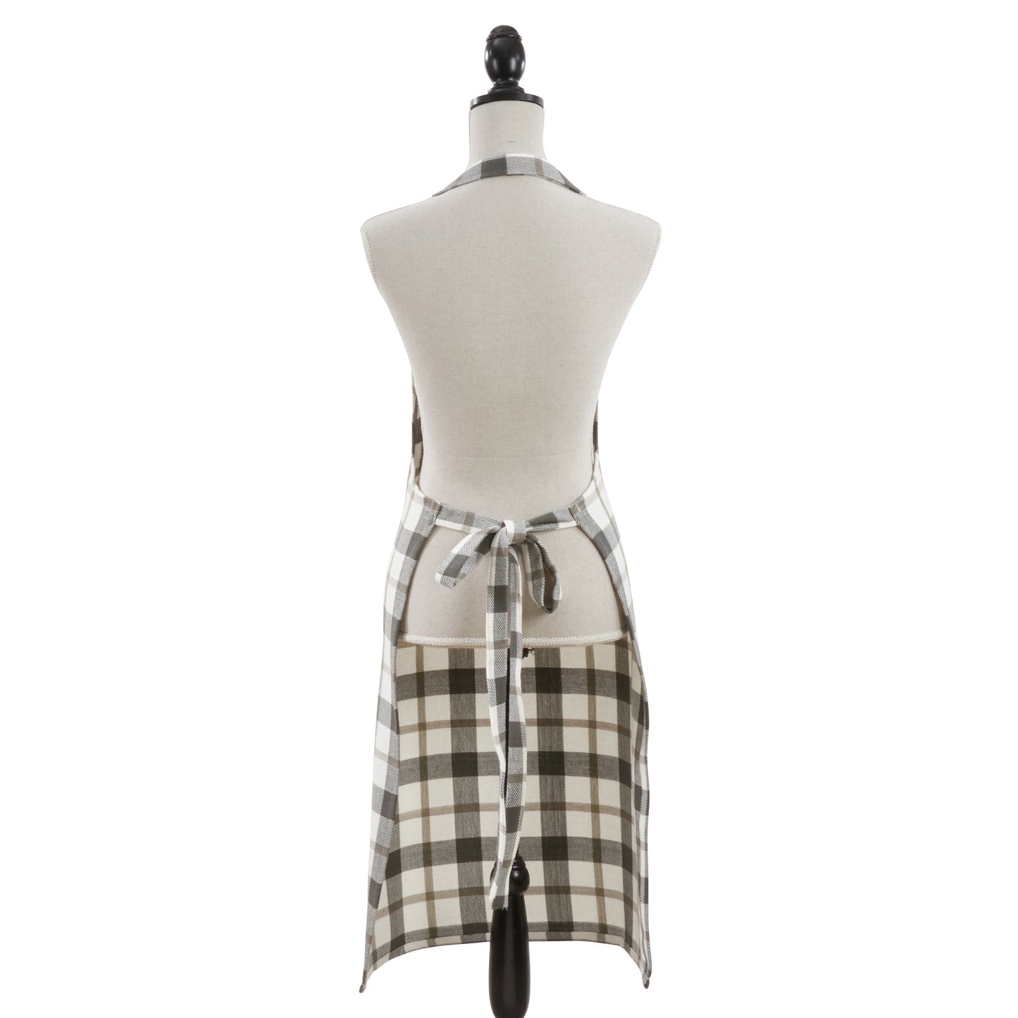 Grey Plaid Apron 100% cotton Size: 24" x 36"