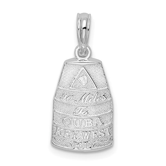 Million Charms 925 Sterling Silver Travel Charm Pendant, Small Southern Most Point USA, Key West, FL.