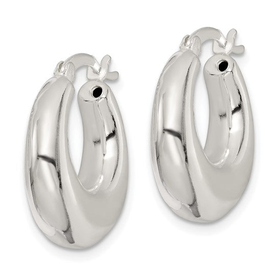 925 Sterling Silver Polished Hoop Earrings, 20.3mm x 18.85mm