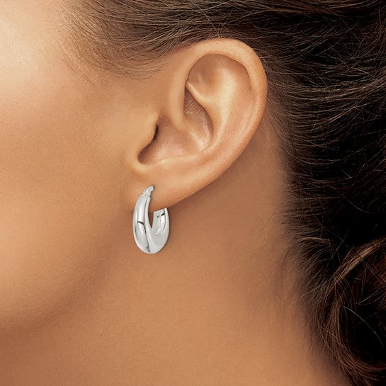 925 Sterling Silver Polished Hoop Earrings, 20.3mm x 18.85mm