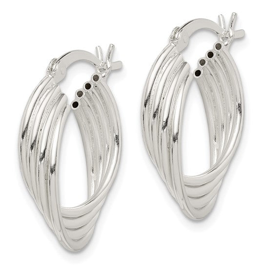 925 Sterling Silver Polished Hoop Earrings, 22.8mm x 18.33mm