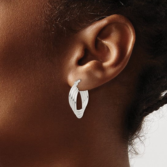 925 Sterling Silver Polished Hoop Earrings, 22.8mm x 18.33mm