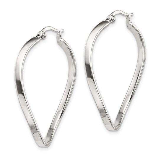 Stella Silver 925 Sterling Silver Oval Hoop Earrings, 40mm x 31mm