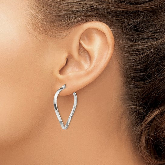 Stella Silver 925 Sterling Silver Oval Hoop Earrings, 40mm x 31mm