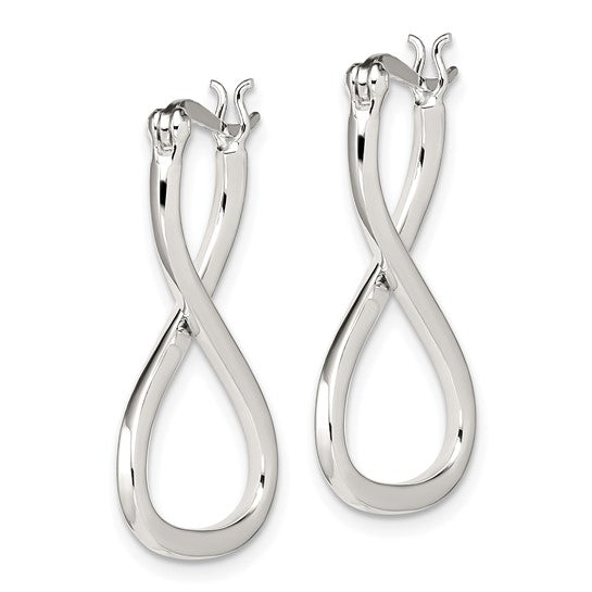 Stella Silver 925 Sterling Silver Twisted Oval Hoop Earrings, 28mm x 17mm