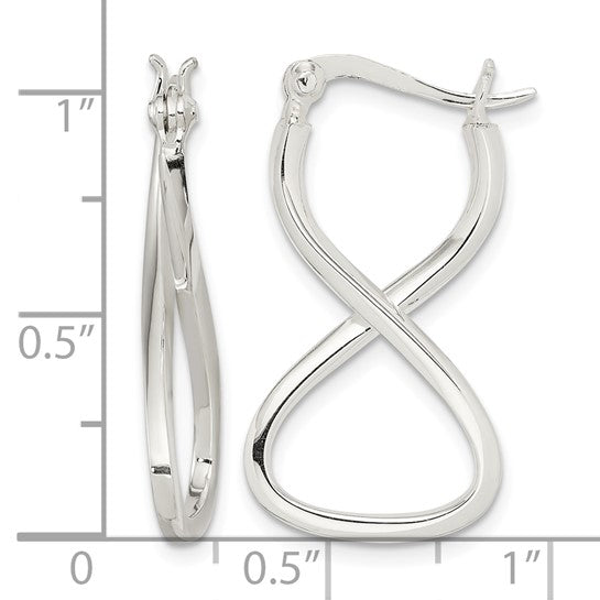 Stella Silver 925 Sterling Silver Twisted Oval Hoop Earrings, 28mm x 17mm