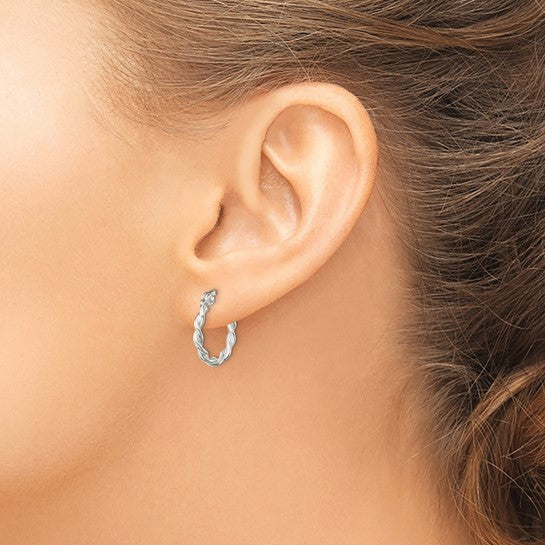 Stella Silver 925 Sterling Silver Twisted Hoop Earrings, 20mm x 12mm