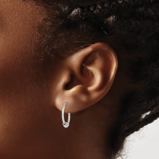 Stella Silver 925 Sterling Silver Hoop Earrings, 18mm x 4mm