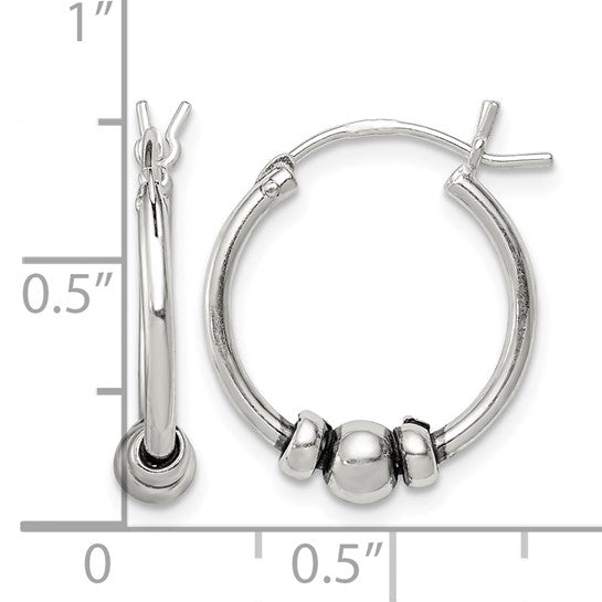 Stella Silver 925 Sterling Silver Hoop Earrings, 18mm x 4mm