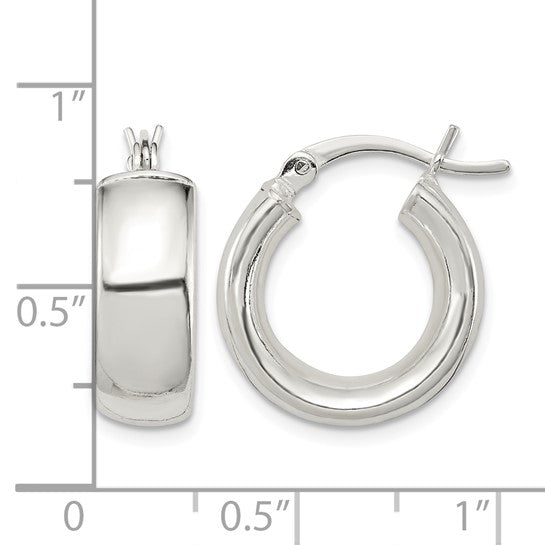 Stella Silver 925 Sterling Silver Hoop Earrings, 9mm x 5mm