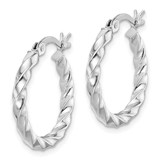 Stella Silver 925 Sterling Silver Twist 20mm Hoop Earrings, 16mm x 3.5mm