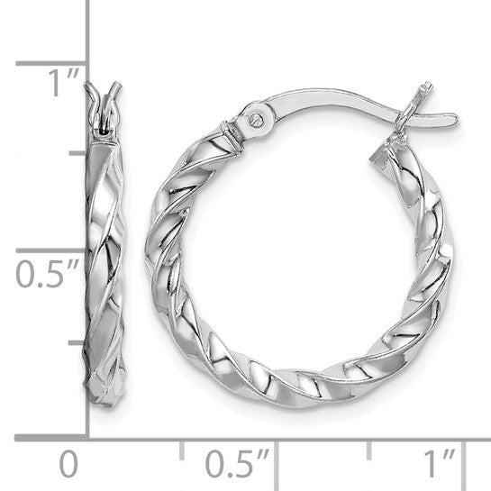 Stella Silver 925 Sterling Silver Twist 20mm Hoop Earrings, 16mm x 3.5mm
