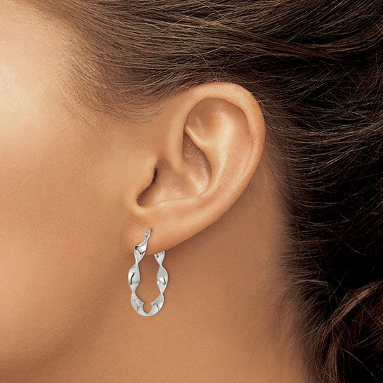 Stella Silver 925 Sterling Silver Twisted Hoop Earrings, 31mm x 31mm