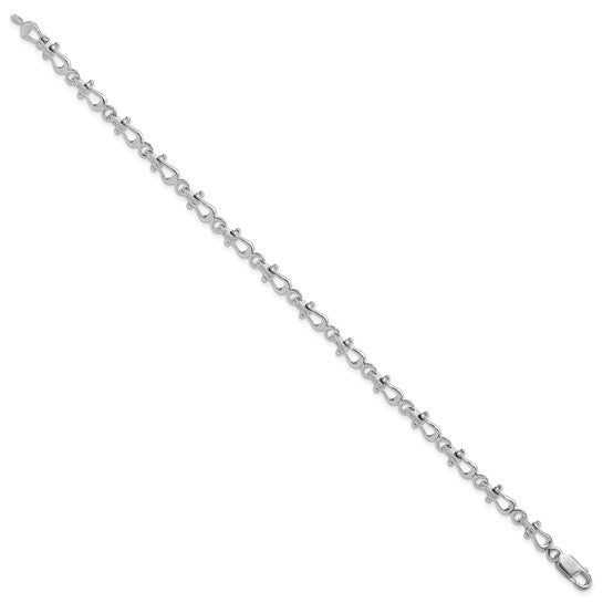 Million Charms 925 Sterling Silver Mariners Link Bracelet, 7.75" Length