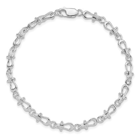 Million Charms 925 Sterling Silver Mariners Link Bracelet, 7.75" Length