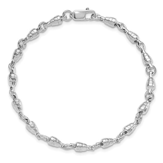 Million Charms 925 Sterling Silver Solid Swivel Link Bracelet, 7.5" Length