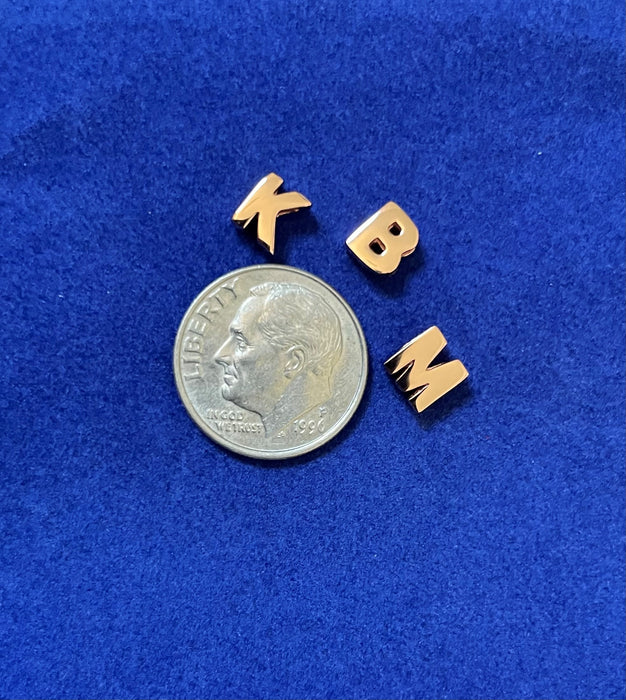 Mini Sterling Silver Block Letter Charms with 18 inch Snake Chain