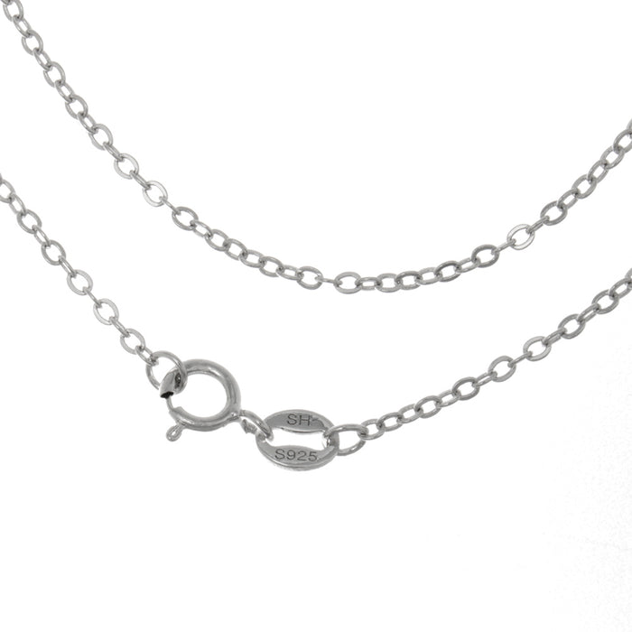 925 Sterling Silver Solid Cable Chain, 18" Length