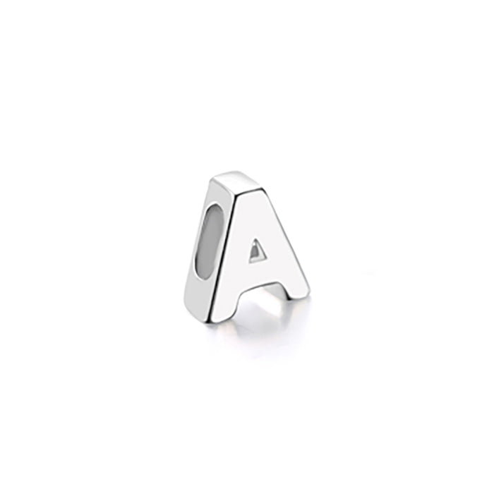 Mini Sterling Silver Block Letter Charms with 18 inch Snake Chain