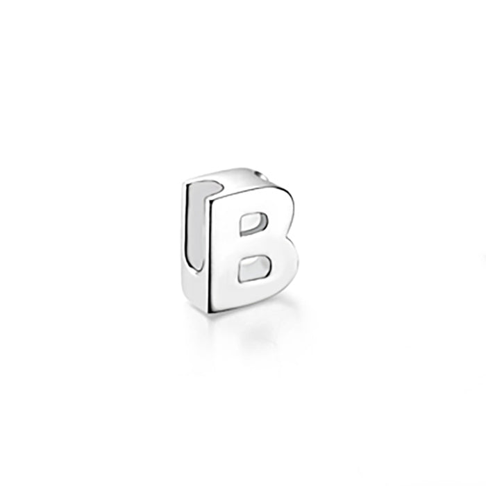 Mini Sterling Silver Block Letter Charms with 18 inch Snake Chain