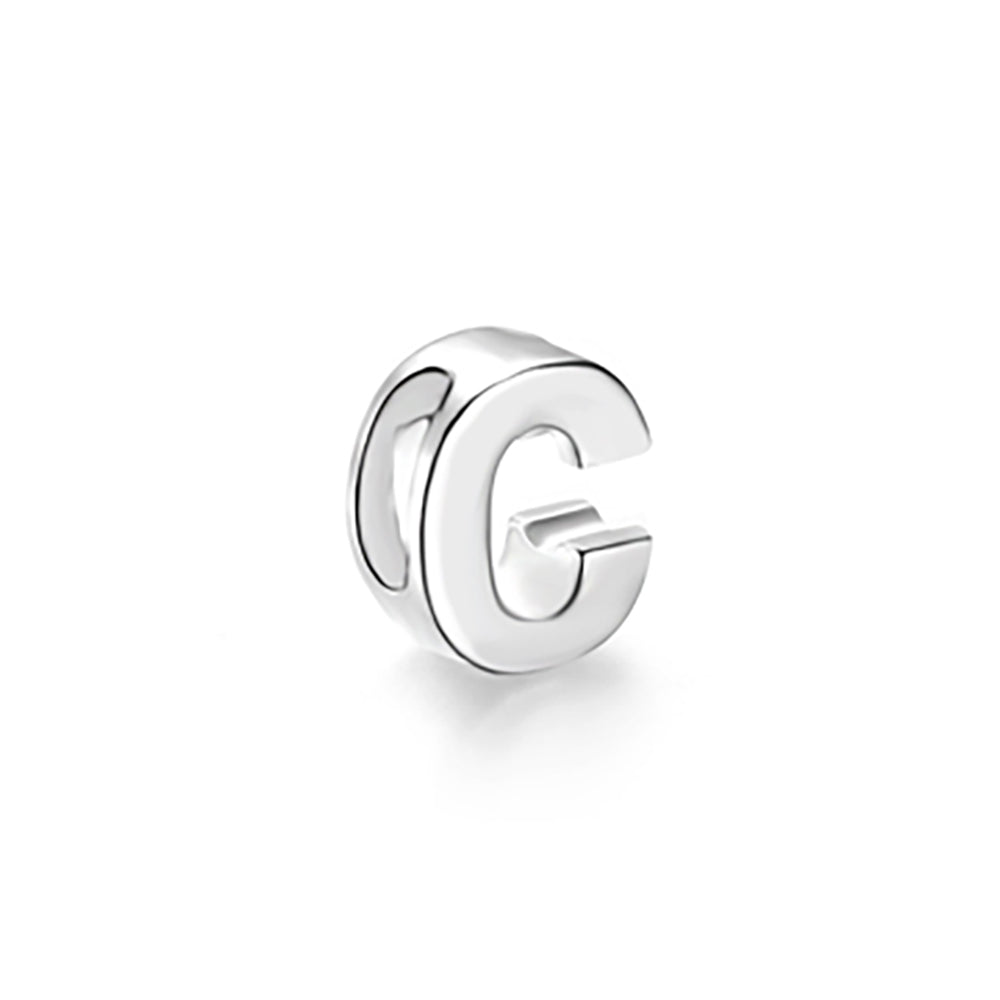 Mini Sterling Silver Block Letter Charms with 18 inch Snake Chain
