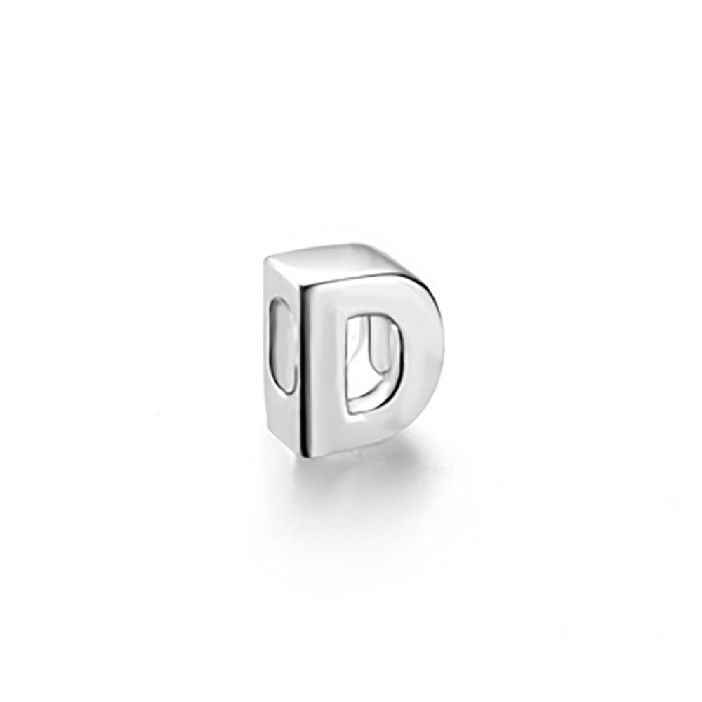 Mini Sterling Silver Block Letter Charms with 18 inch Snake Chain