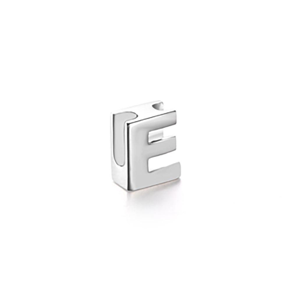 Mini Sterling Silver Block Letter Charms with 18 inch Snake Chain