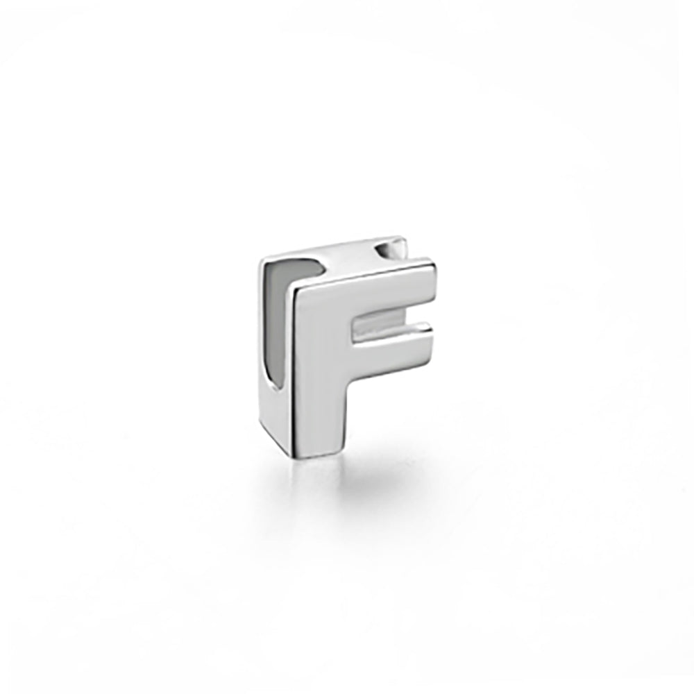 Mini Sterling Silver Block Letter Charms with 18 inch Snake Chain