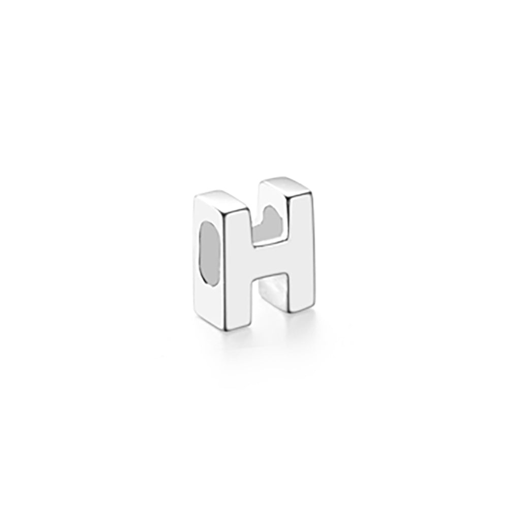 Mini Sterling Silver Block Letter Charms with 18 inch Snake Chain