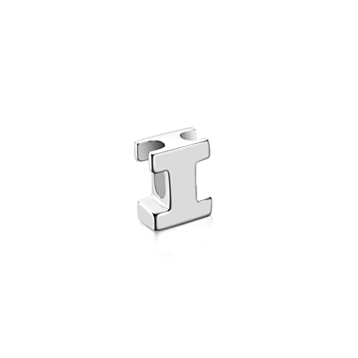 Mini Sterling Silver Block Letter Charms with 18 inch Snake Chain